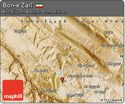 Satellite Map of Bon-e Zarī