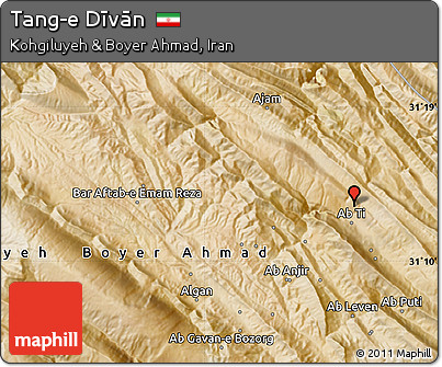 Satellite Map of Tang-e Dīvān