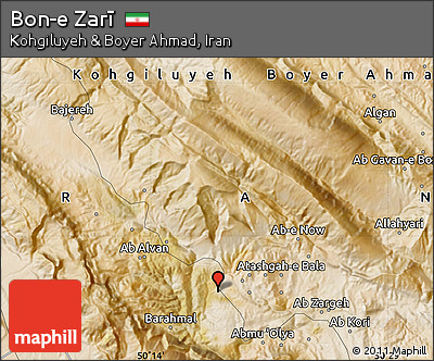 Satellite Map of Bon-e Zarī