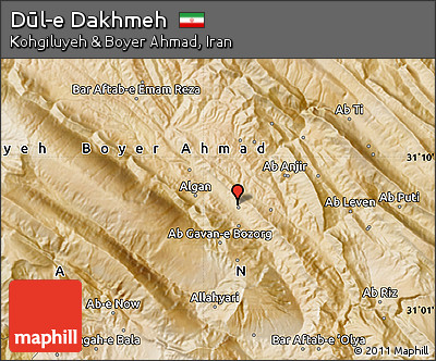 Satellite Map of Dūl-e Dakhmeh