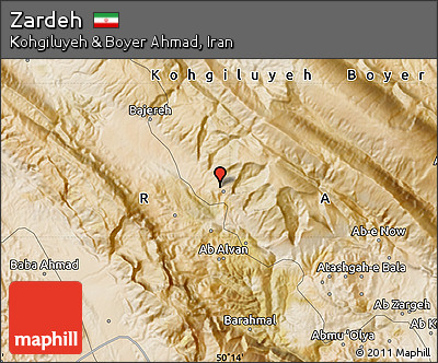 Satellite Map of Zardeh