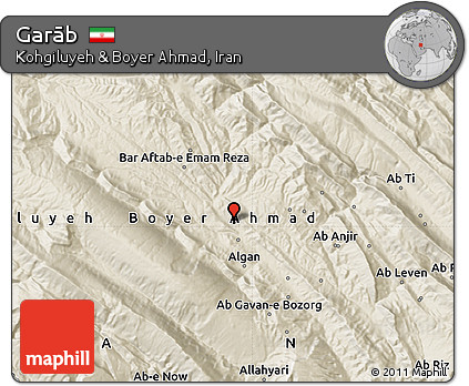 Shaded Relief Map of Garāb