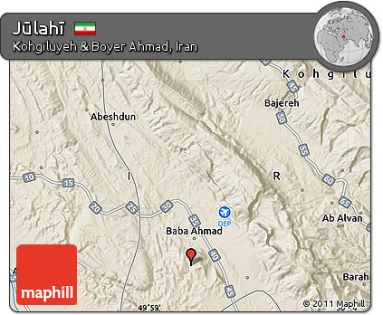 Shaded Relief Map of Jūlahī