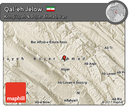 Shaded Relief Map of Qal`eh Jelow