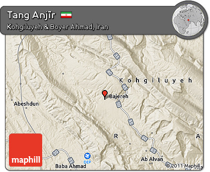 Shaded Relief Map of Tang Anjīr