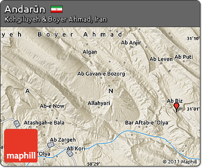 Shaded Relief Map of Andarūn