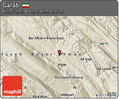 Shaded Relief Map of Garāb