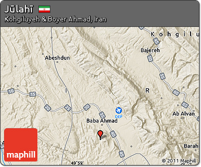 Shaded Relief Map of Jūlahī