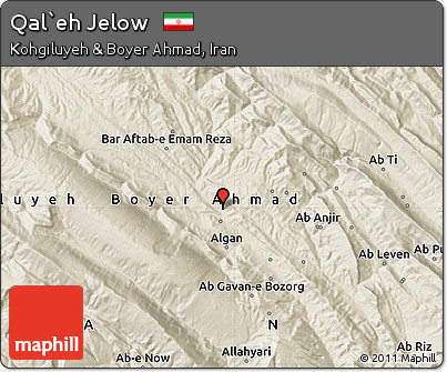 Shaded Relief Map of Qal`eh Jelow