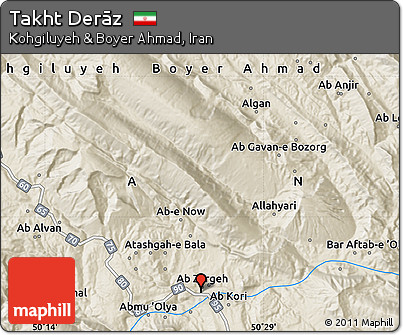 Shaded Relief Map of Takht Derāz