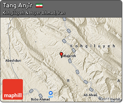 Shaded Relief Map of Tang Anjīr