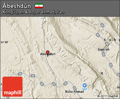 Shaded Relief Map of Ābeshdūn