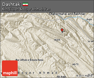 Shaded Relief Map of Dashtak