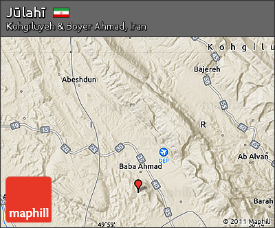 Shaded Relief Map of Jūlahī