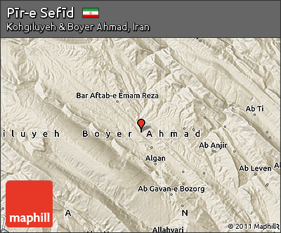 Shaded Relief Map of Pīr-e Sefīd