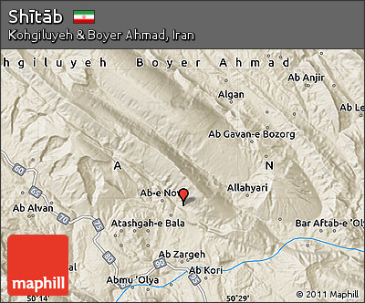 Shaded Relief Map of Shītāb