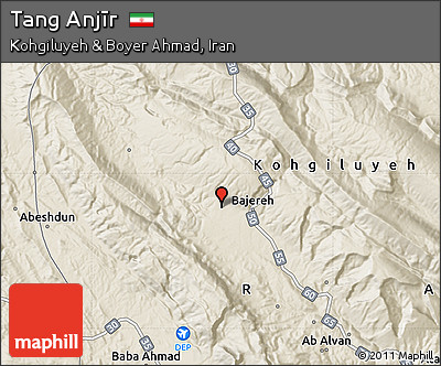 Shaded Relief Map of Tang Anjīr