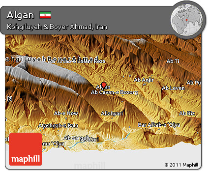 Physical Panoramic Map of Algan