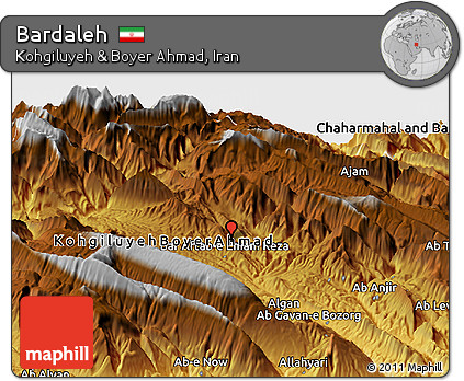 Physical Panoramic Map of Bardaleh