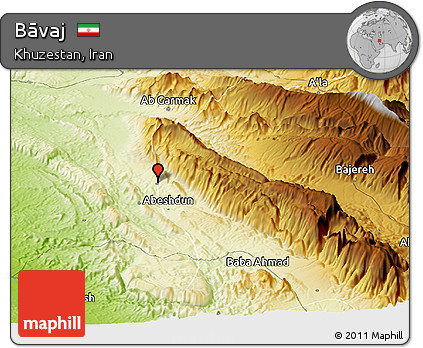 Physical Panoramic Map of Bāvaj