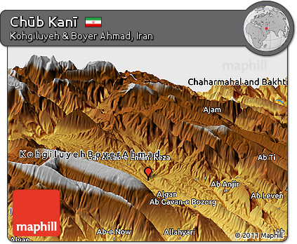 Physical Panoramic Map of Chūb Kanī