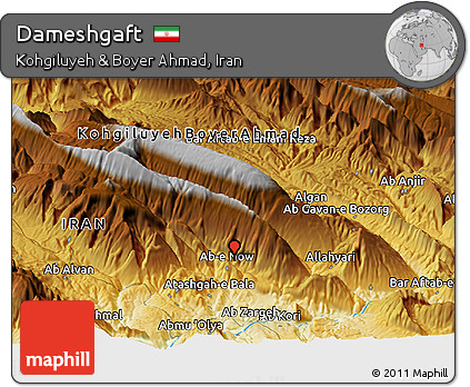 Physical Panoramic Map of Dameshgaft