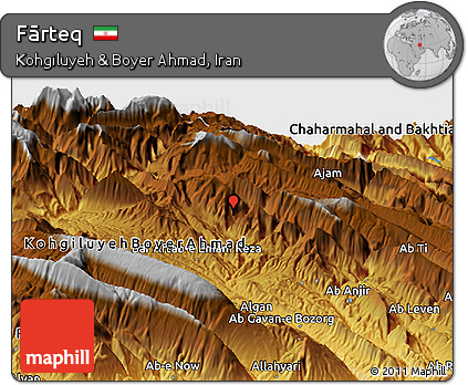 Physical Panoramic Map of Fārteq