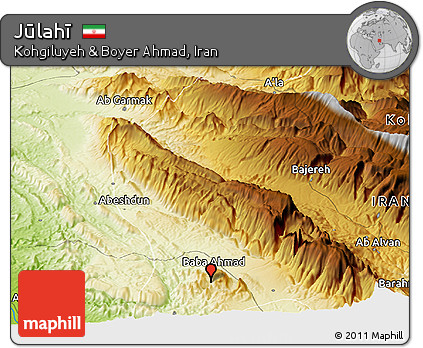 Physical Panoramic Map of Jūlahī