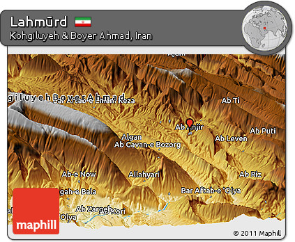 Physical Panoramic Map of Lahmūrd