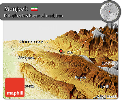 Physical Panoramic Map of Monjvek