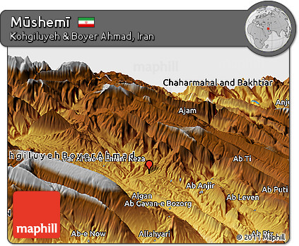 Physical Panoramic Map of Mūshemī