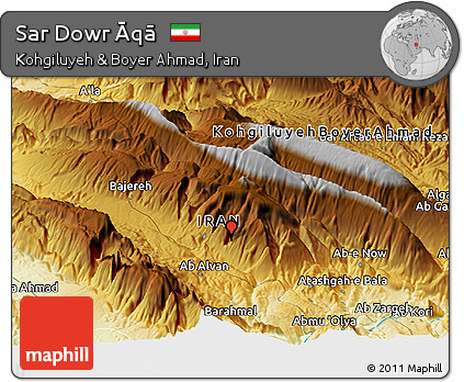 Physical Panoramic Map of Sar Dowr Āqā
