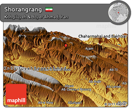 Physical Panoramic Map of Shorangrang