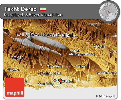 Physical Panoramic Map of Takht Derāz