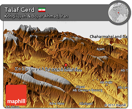 Physical Panoramic Map of Talaf Gerd