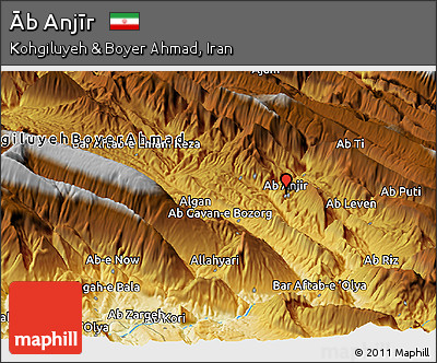 Physical Panoramic Map of Āb Anjīr