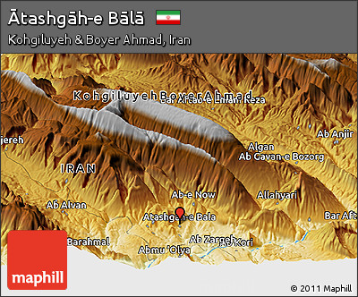 Physical Panoramic Map of Ātashgāh-e Bālā