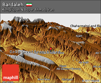 Physical Panoramic Map of Bardaleh