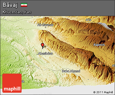 Physical Panoramic Map of Bāvaj