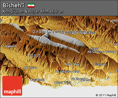 Physical Panoramic Map of Bīsheh'ī