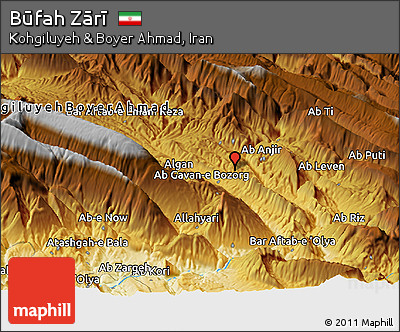 Physical Panoramic Map of Būfah Zārī