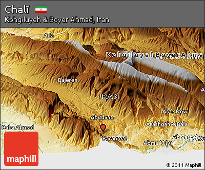 Physical Panoramic Map of Chalī