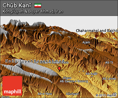 Physical Panoramic Map of Chūb Kanī