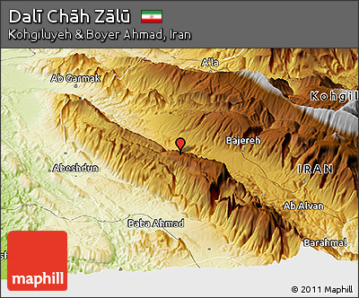 Physical Panoramic Map of Dalī Chāh Zālū