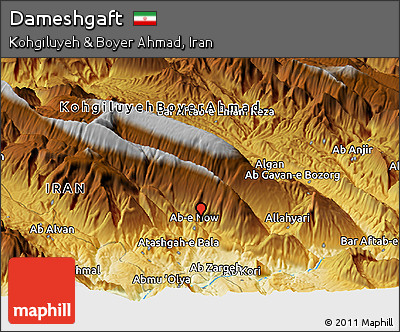 Physical Panoramic Map of Dameshgaft
