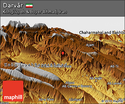 Physical Panoramic Map of Darvār