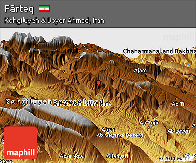 Physical Panoramic Map of Fārteq
