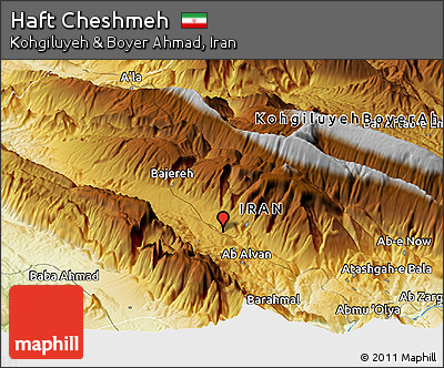 Physical Panoramic Map of Haft Cheshmeh