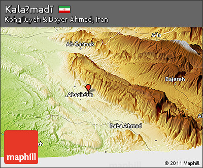 Physical Panoramic Map of Kalaḩmadī