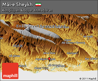 Physical Panoramic Map of Māl-e Sheykh